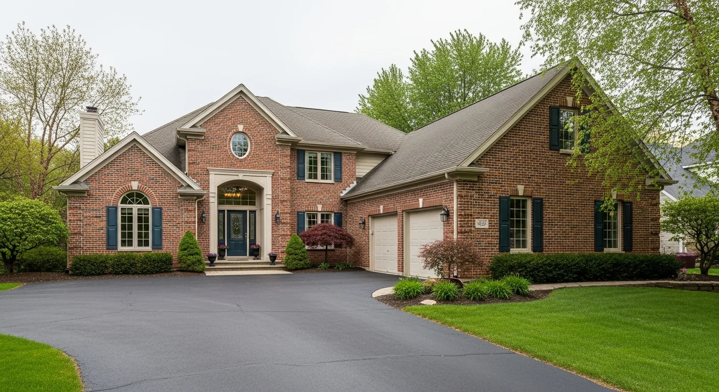 Well-maintained brick colonial home with mature landscaping and manicured lawn in Birmingham residential neighborhood.