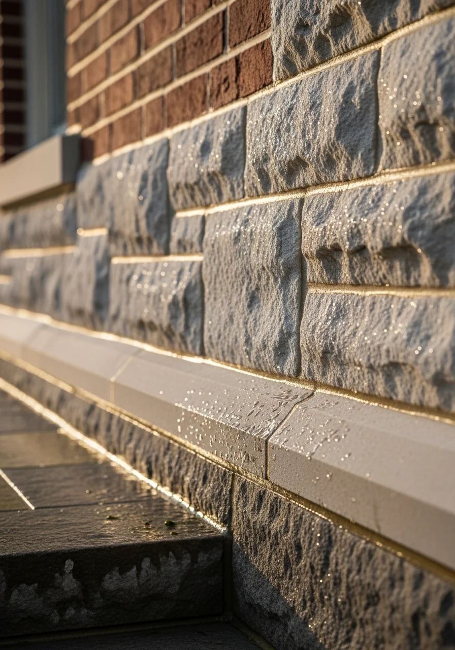 Close-up of premium craftsmanship and fine detail work on a Bloomfield Hills property.
